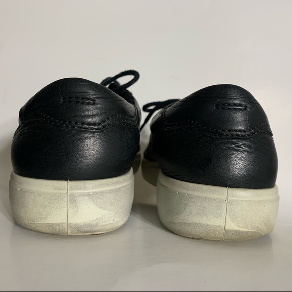 ECCO Soft 7 Black Leather Men’s Size 9 (43 EU)  Casual Sneakers - Picture 5 of 11